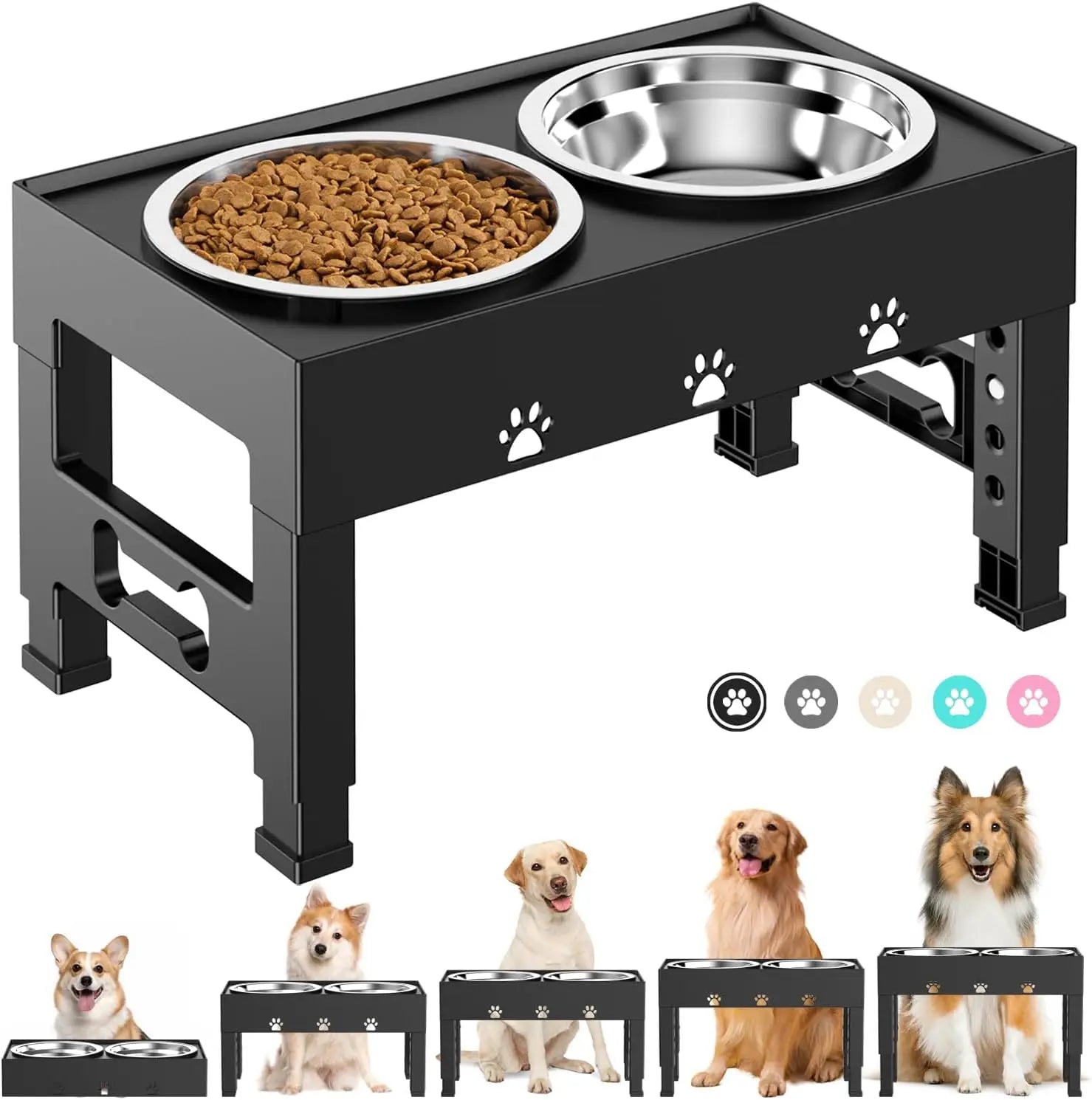 Adjustable Height Dog Bowl Stand