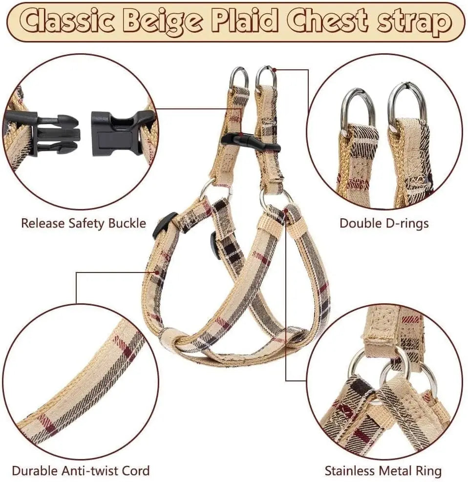 Adjustable Harness Collar Leash Set