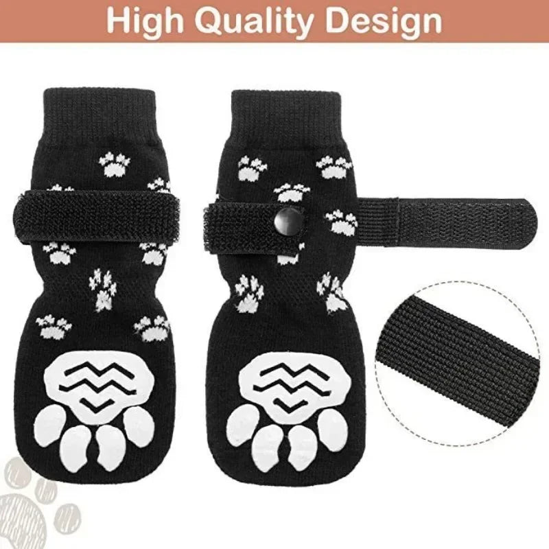 4pcs  Anti-Slip Dog Socks