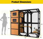 4-Tier Wooden Cat Enclosure