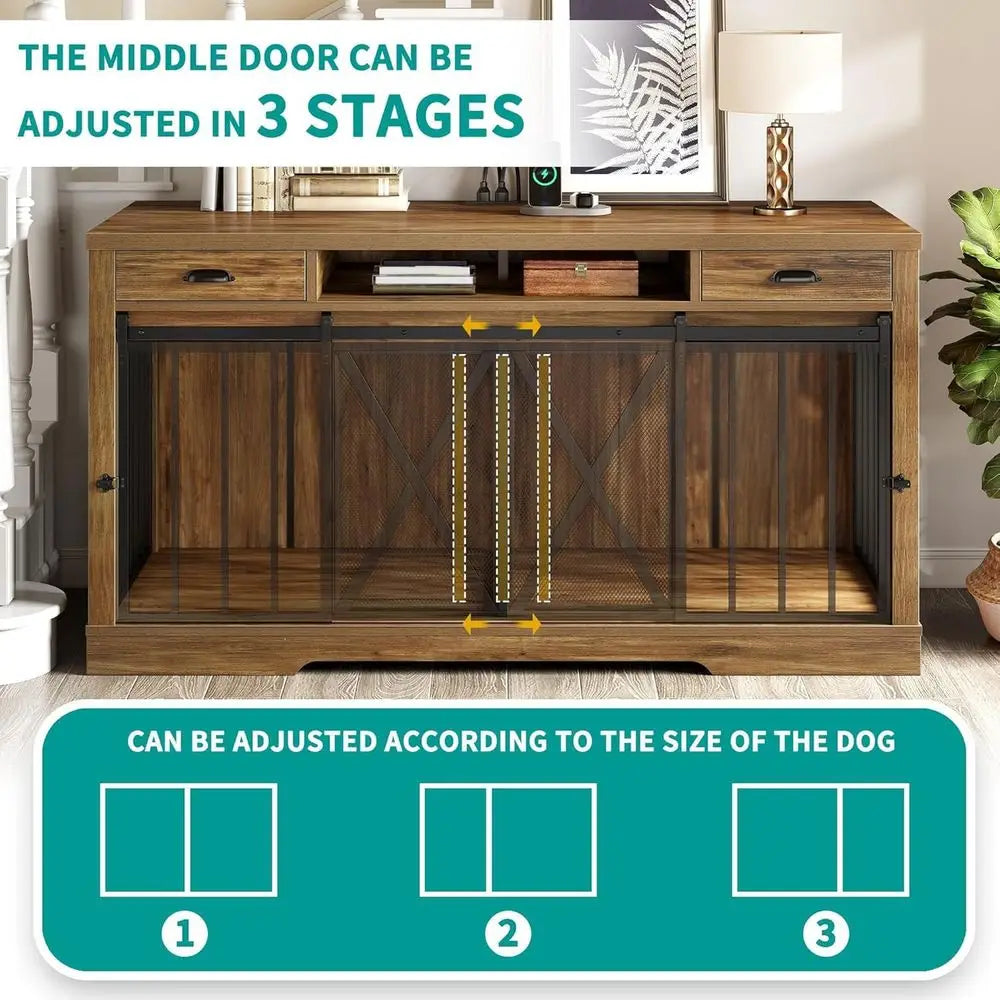 63" Double Dog Crate