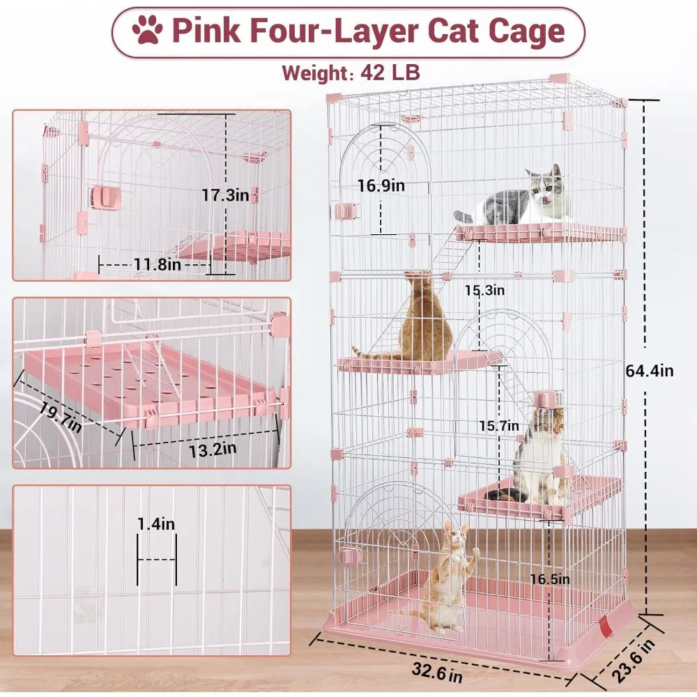 4-Tier Wire Cat Enclosure