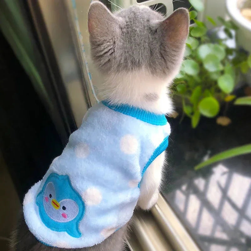 Cartoon Fleece Cat Clothes