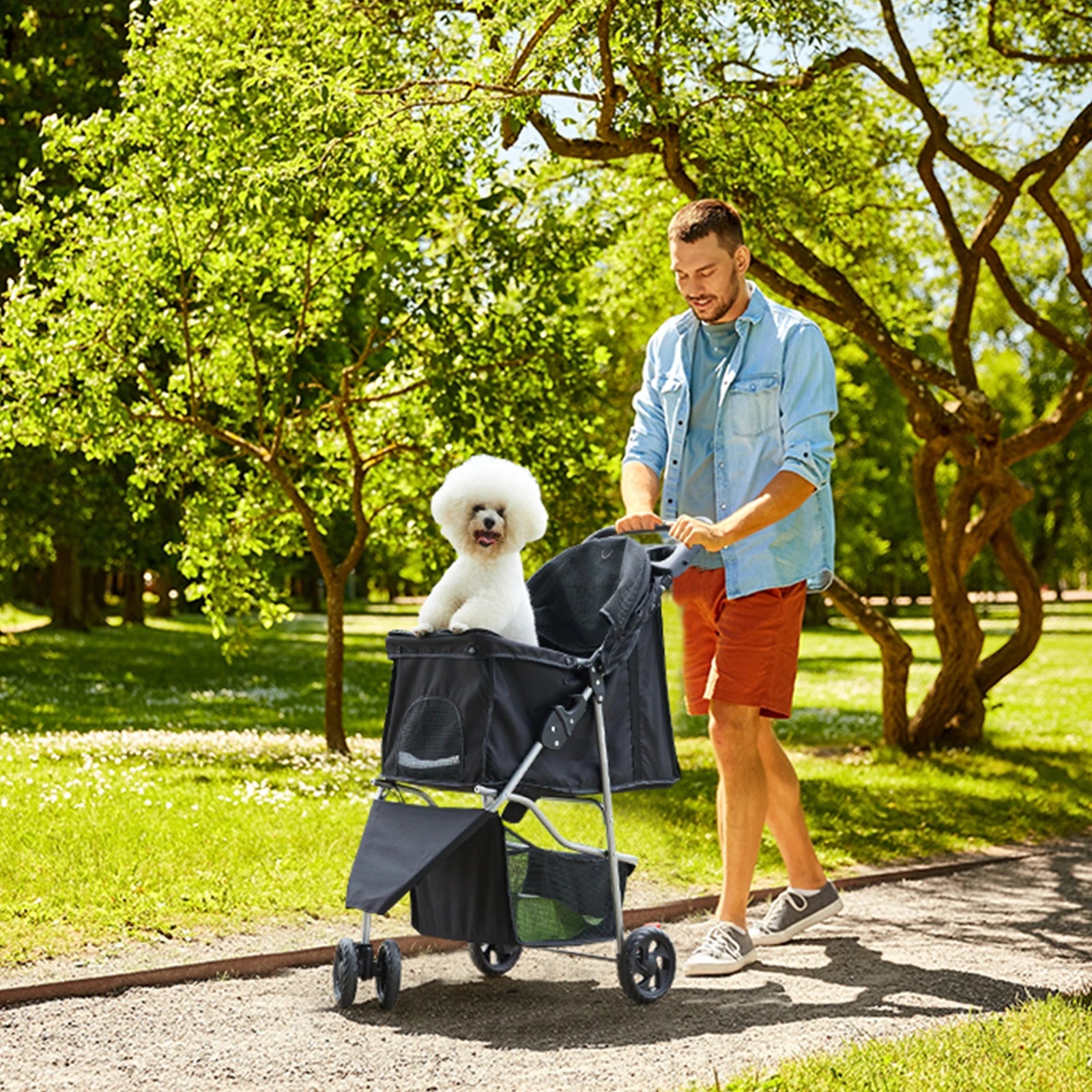 Wheels Foldable Pet Stroller for Small Pets