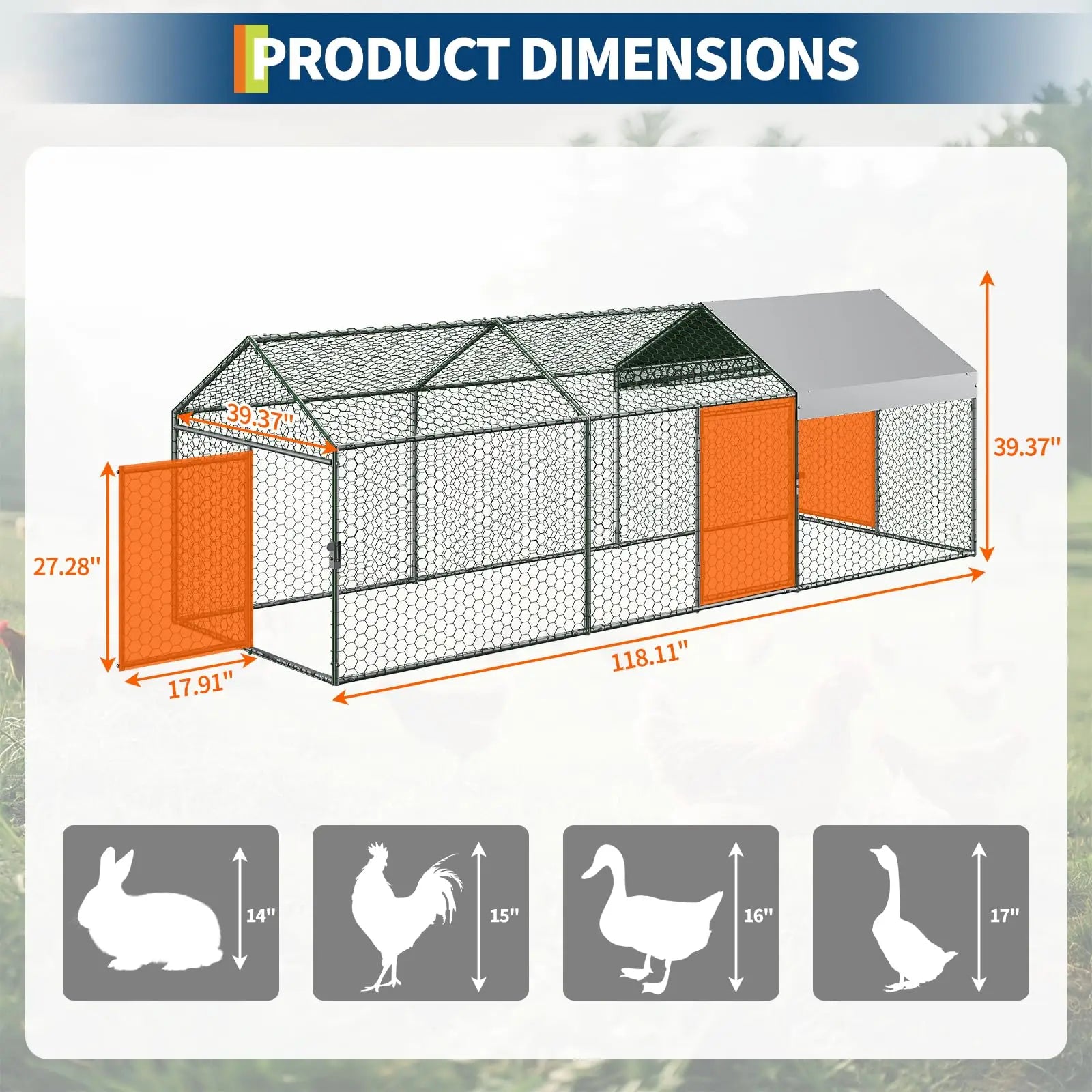 Metal Chicken Coop Heavy Duty