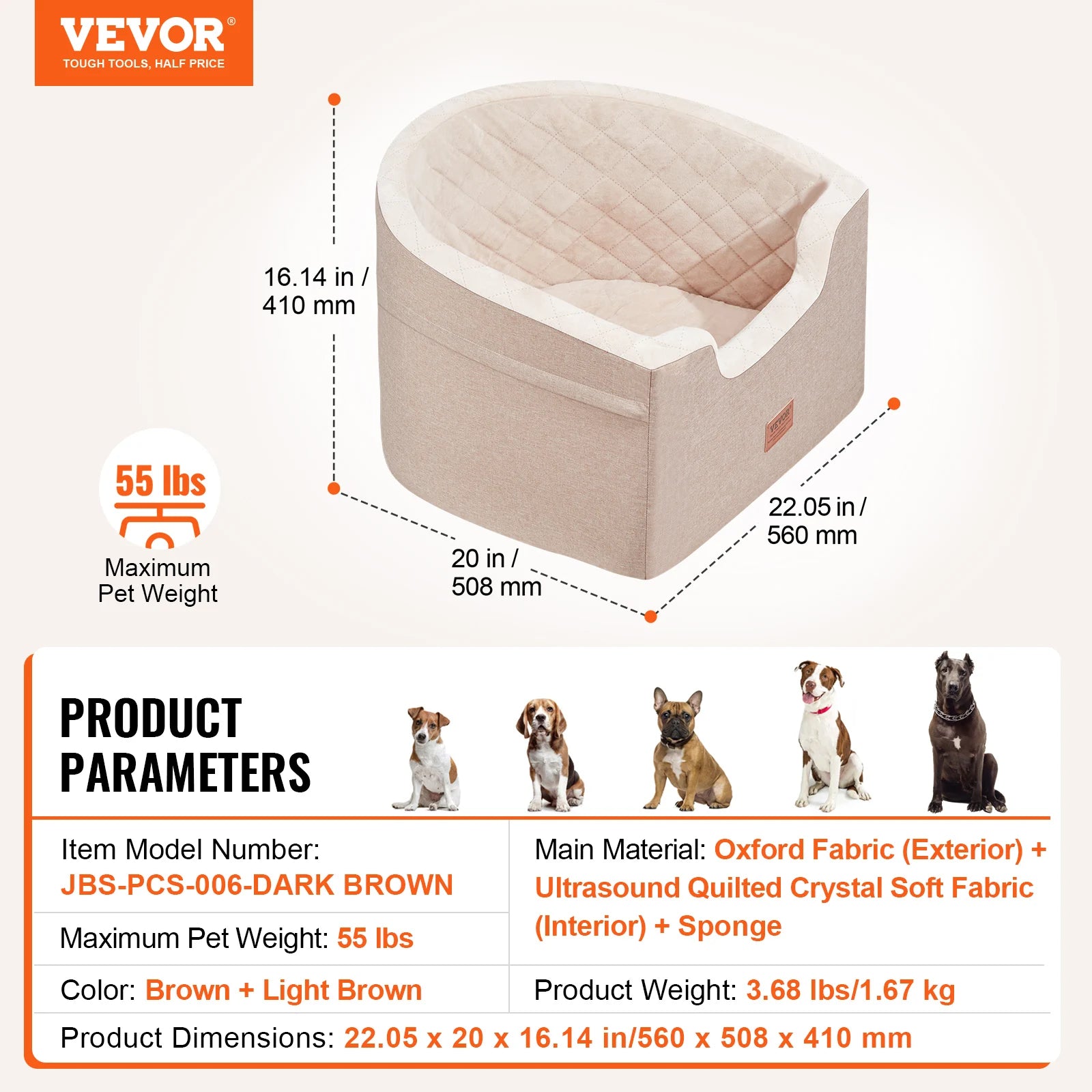 Booster Seat on Car for M/L Dog