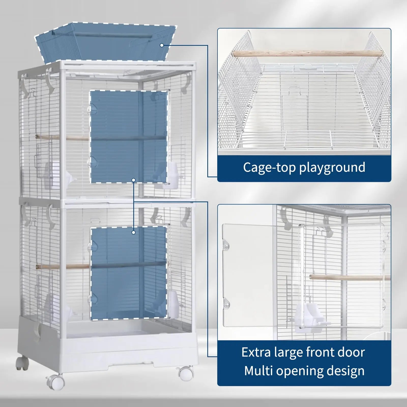 Small Bird Cage with Wheels