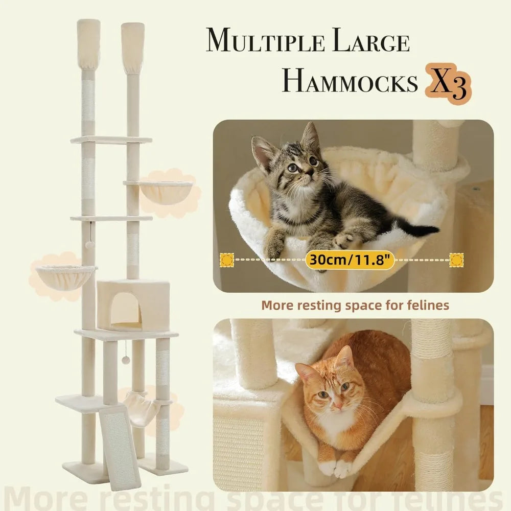 Height Adjustable Tall Cat Tower