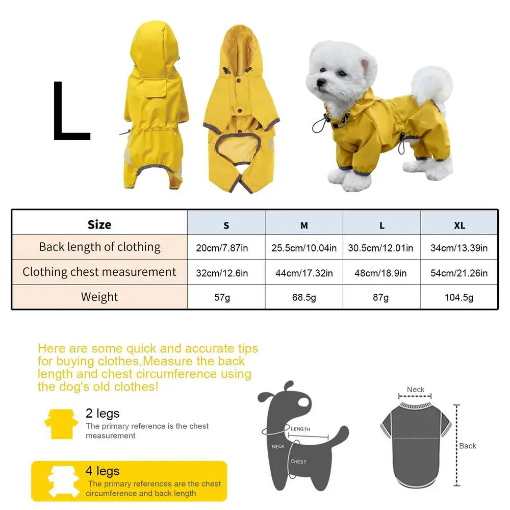 Dog Raincoat High-Visibility Yellow