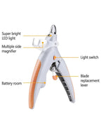 LED Light Pet Nail Clipper Strap