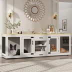 91" Large Double Dog Crate