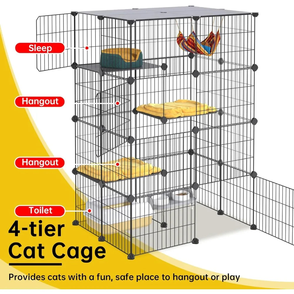 4-Tier 47.2 In L Cat Cages