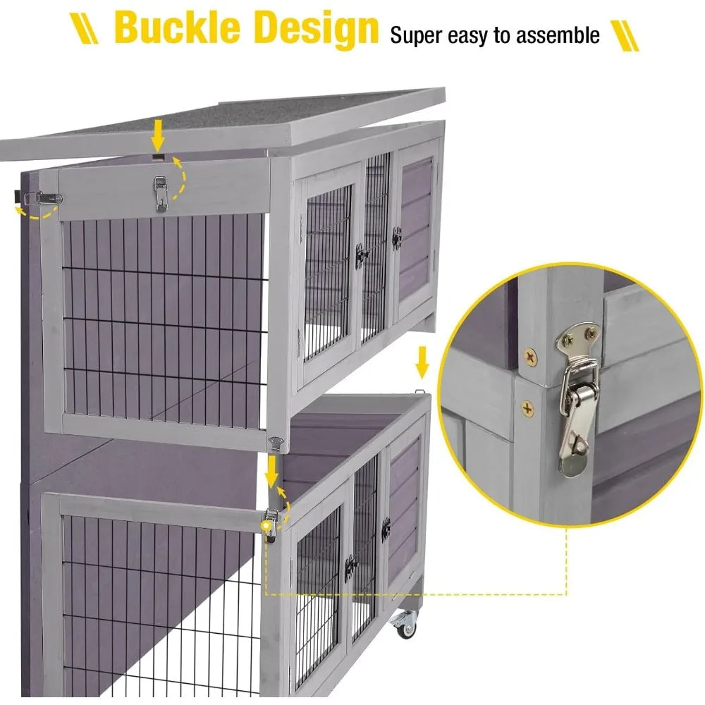 Rabbit Hutch Folding Bunny Cage