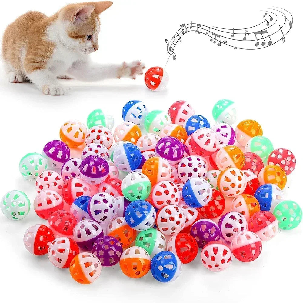 6/100Pcs Cat Toy Jingle Balls