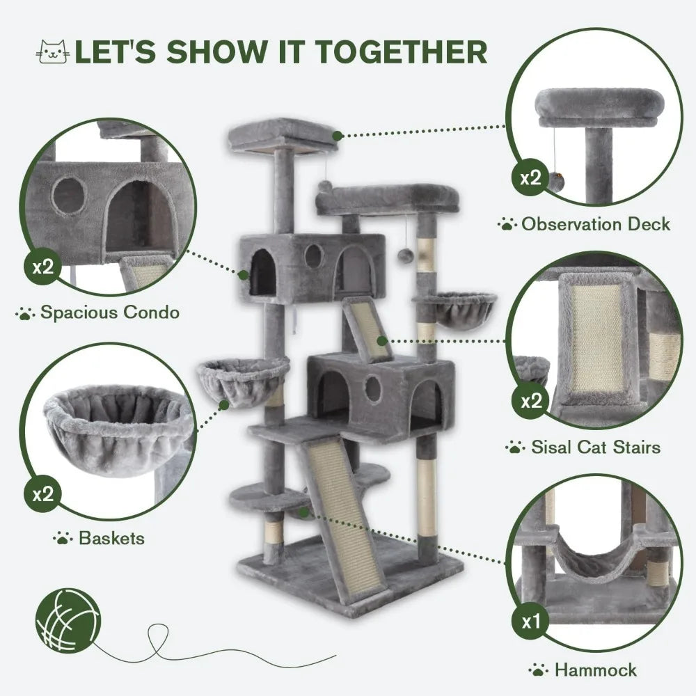 66in Multi-Level Large Cat Tree
