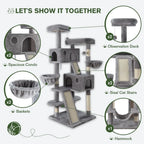 66 Inches Multi-Level Large Cat Tree Tower
