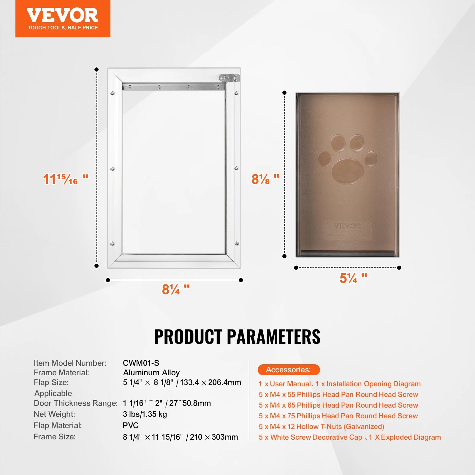 Pet Door Aluminum Frame