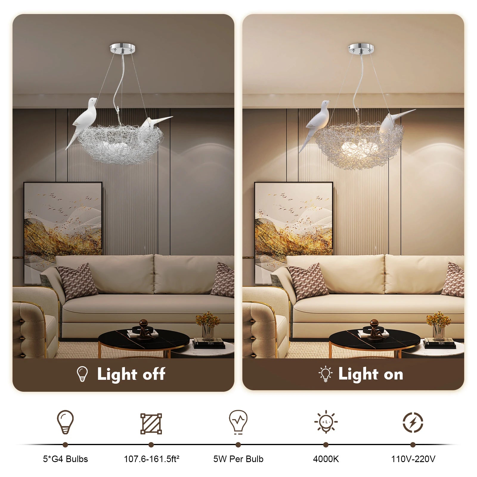Bird Nest Chandelier LED
