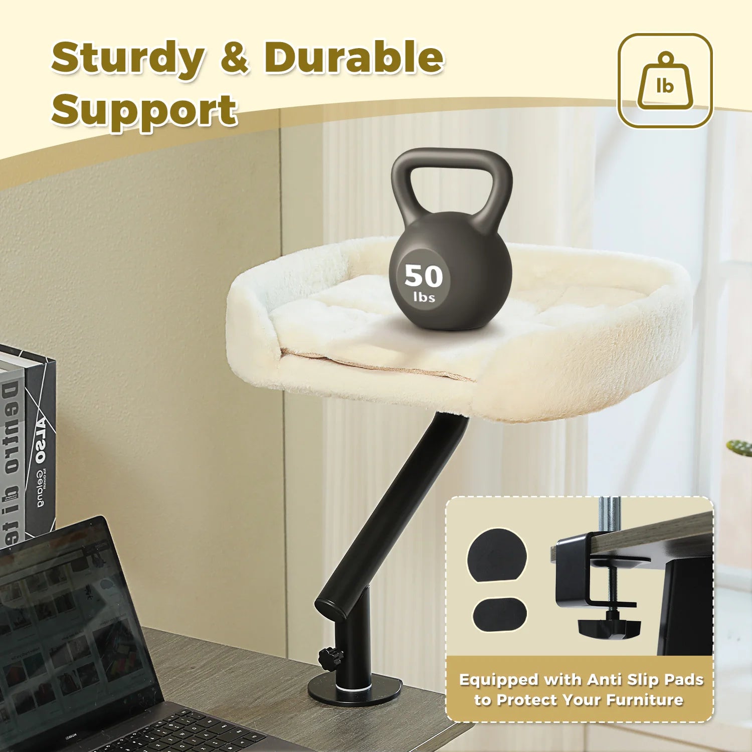 Cat Desk Bed, 360° Rotatable