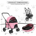 Folding Pet Stroller Jogging