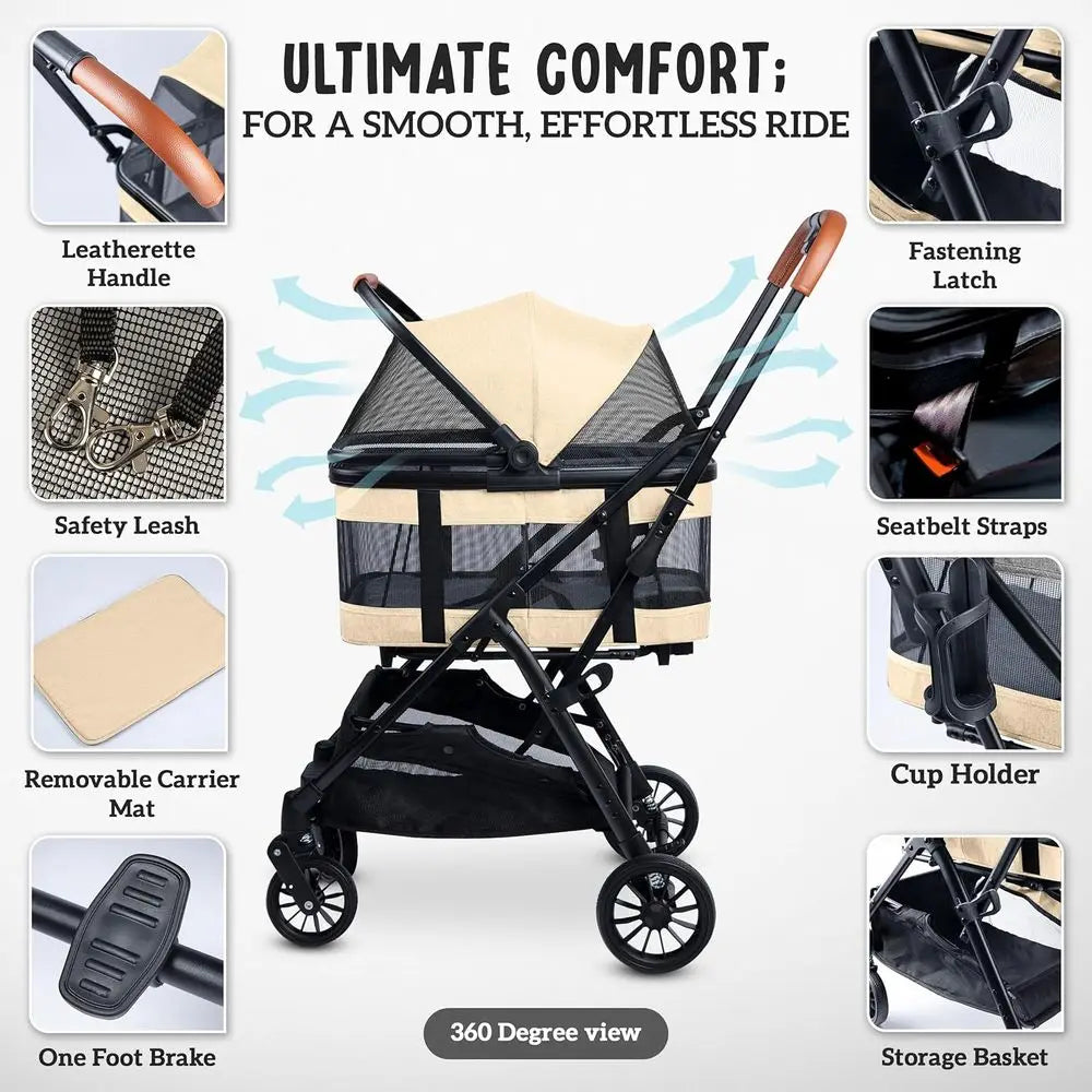 Pet Stroller/Detachable Carrier