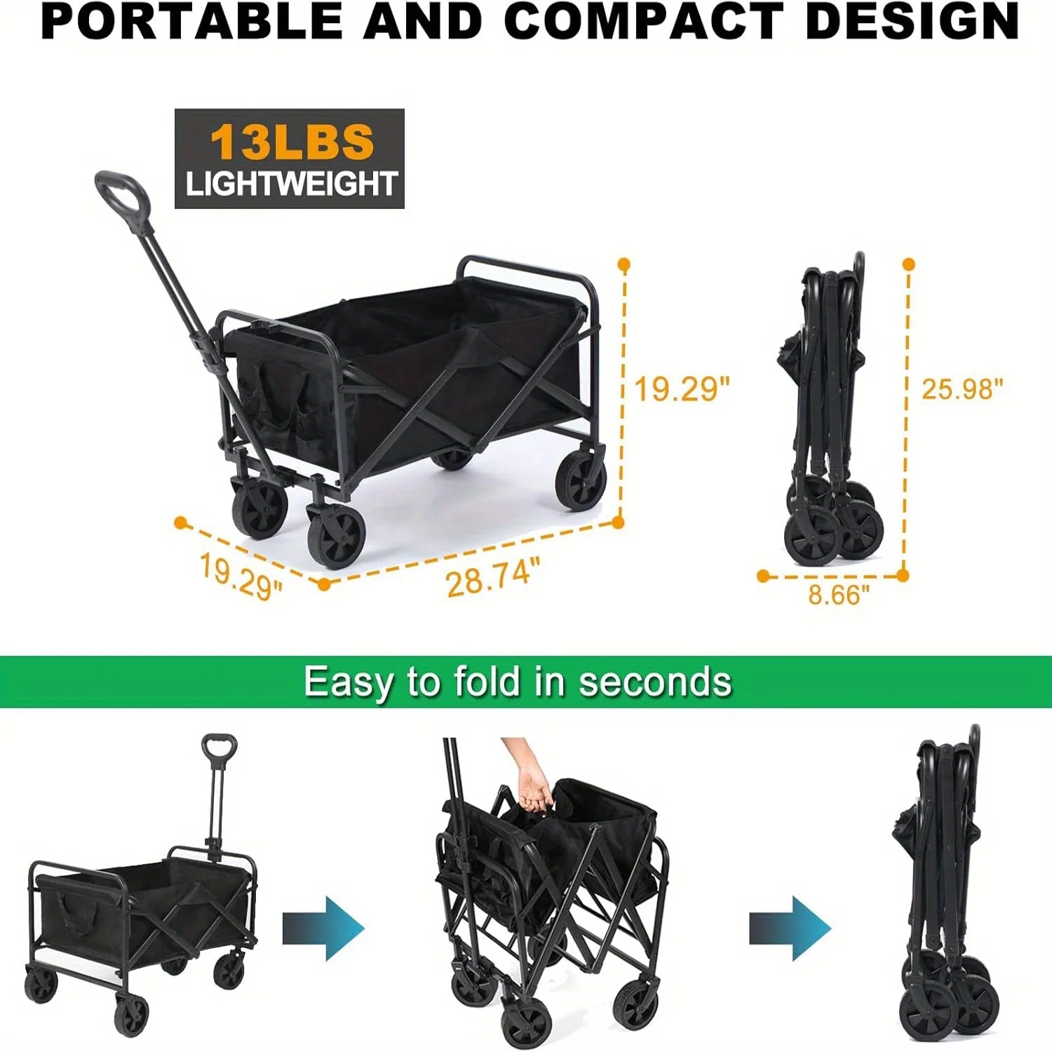 Collapsible Folding Beach Wagon Cart