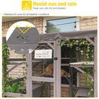 70" Wooden Cat Enclosure