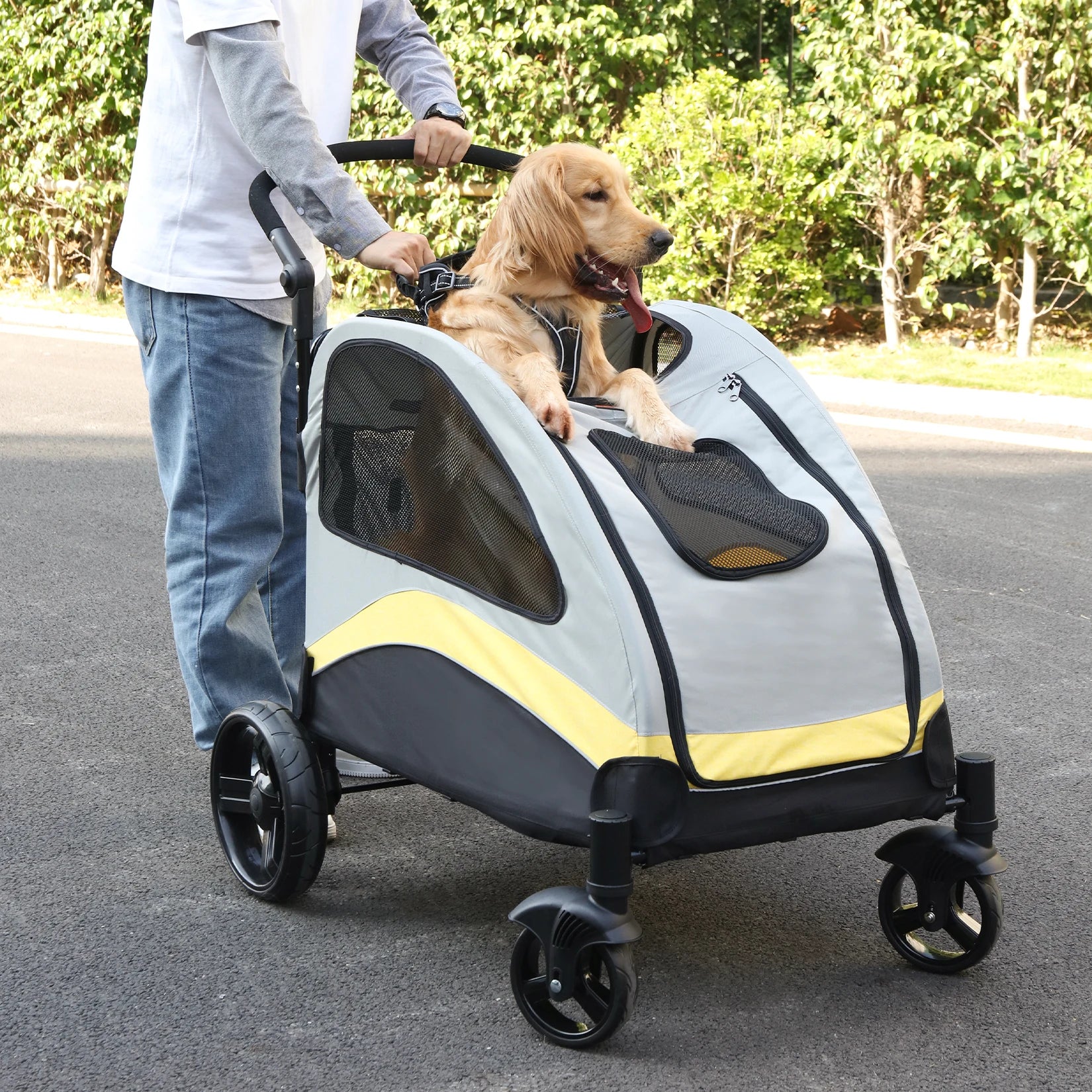 Large Dog Stroller Pet Trolley Carrier