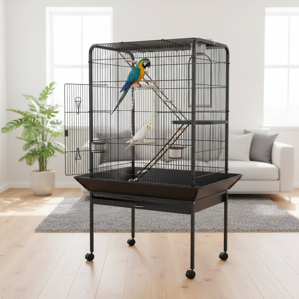 L Wrought Iron Bird Cage