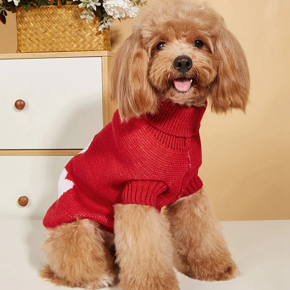 Cute Dog Sweater Heart Pattern