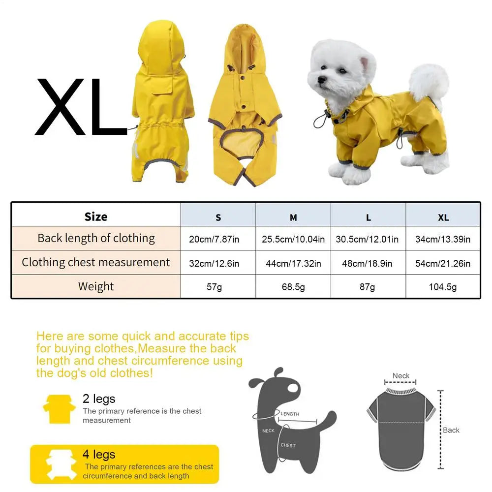Dog Raincoat High-Visibility Yellow