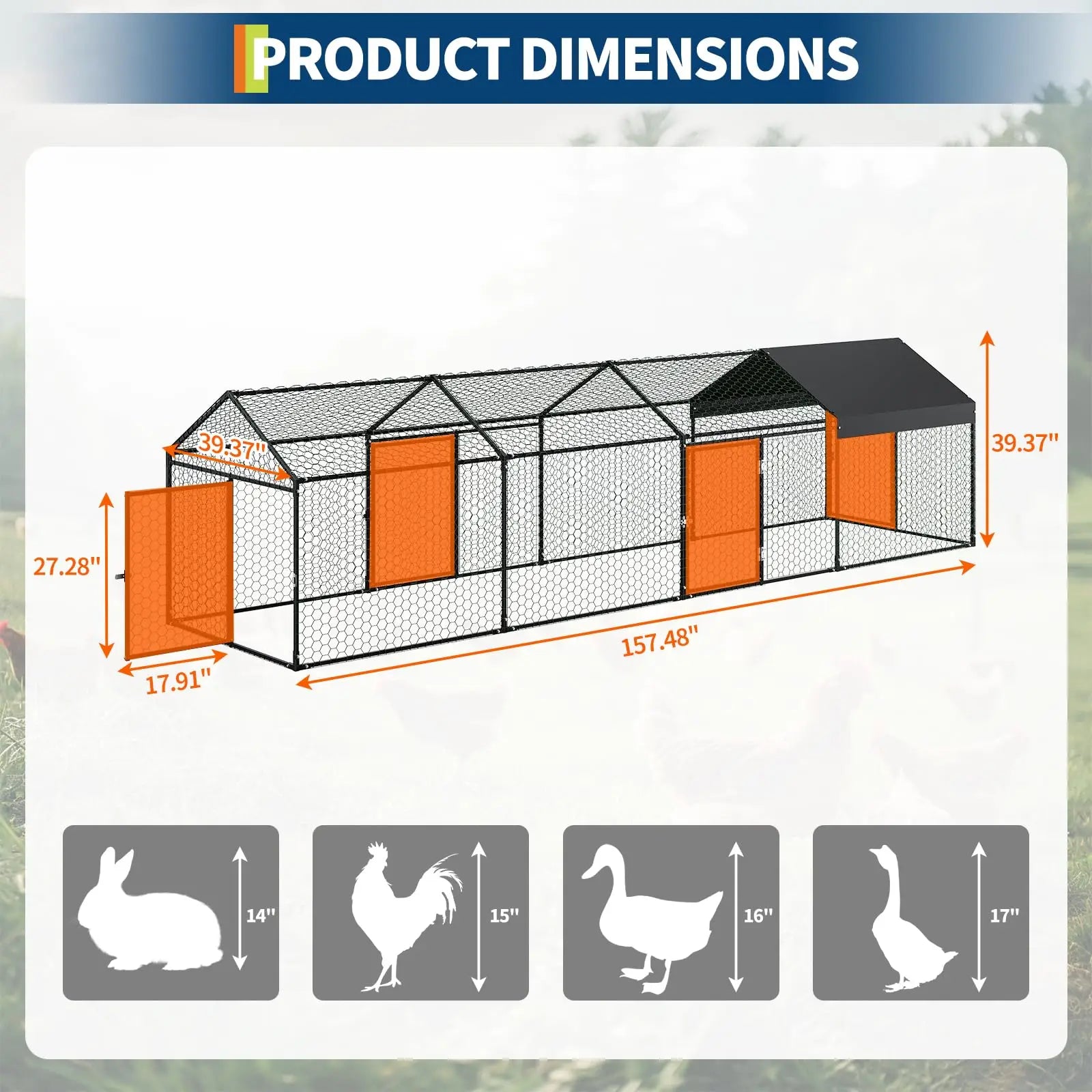 Metal Chicken Coop Heavy Duty