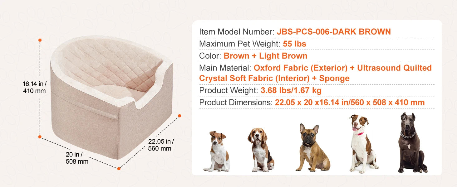 Booster Seat on Car for M/L Dog