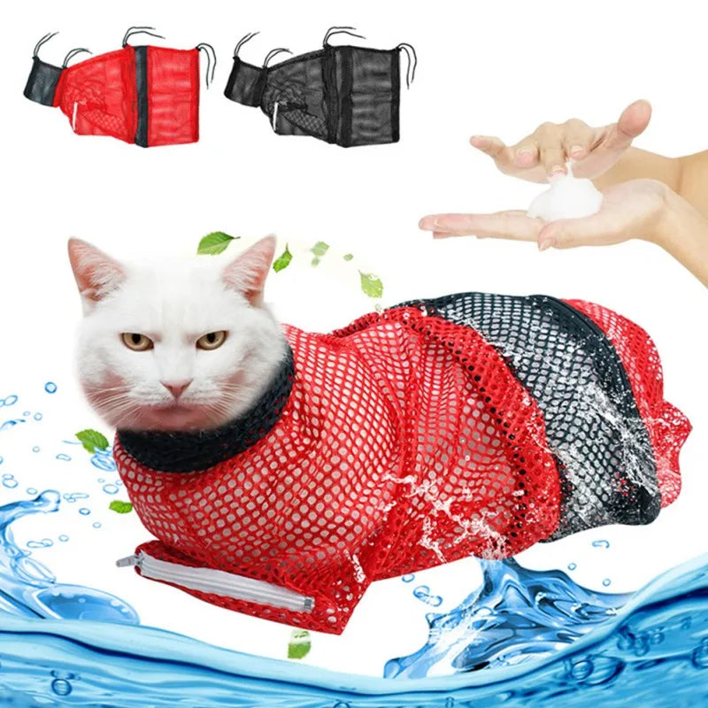 Mesh Cat Groom Bath Bag