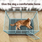Blue 48 in Metal Wire Dog Crate