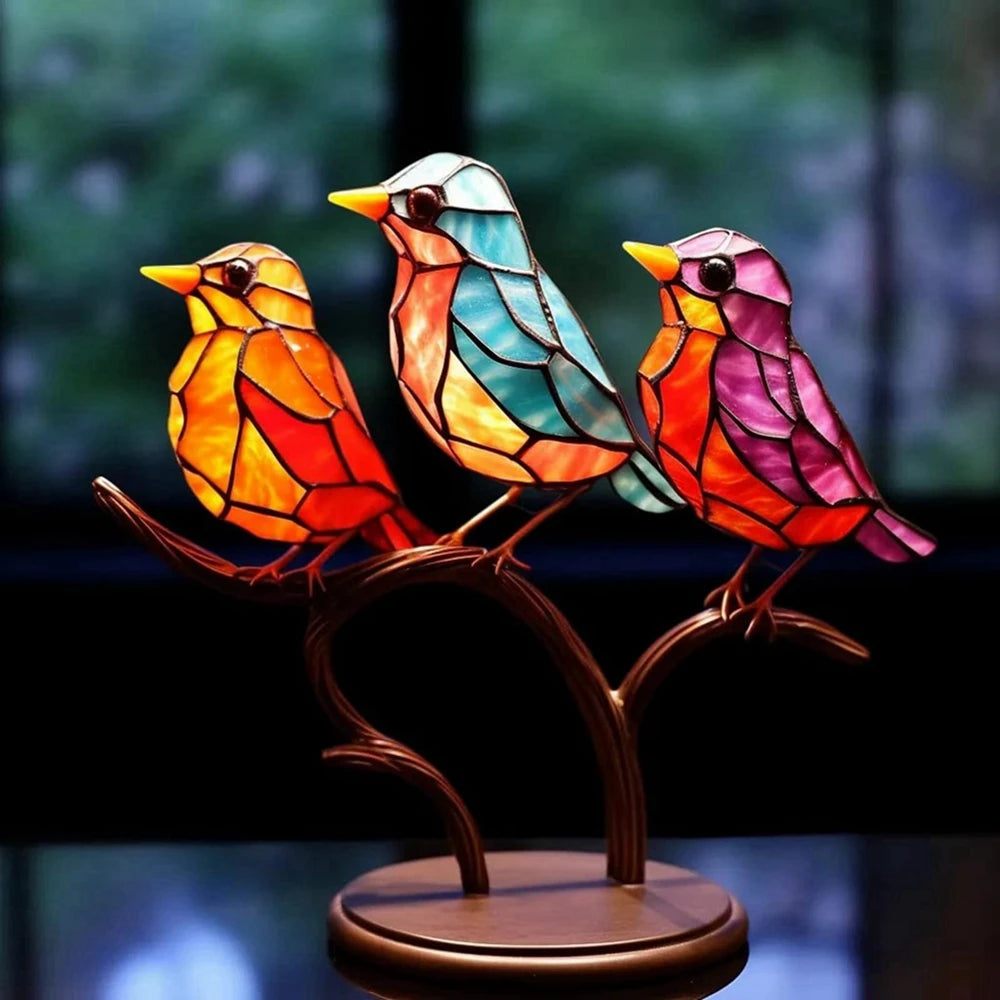 Colored Glass Birds
