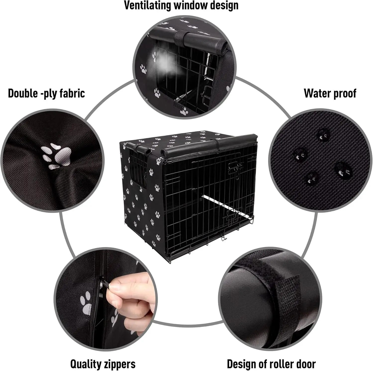 Durable Windproof Dog Crate Cover