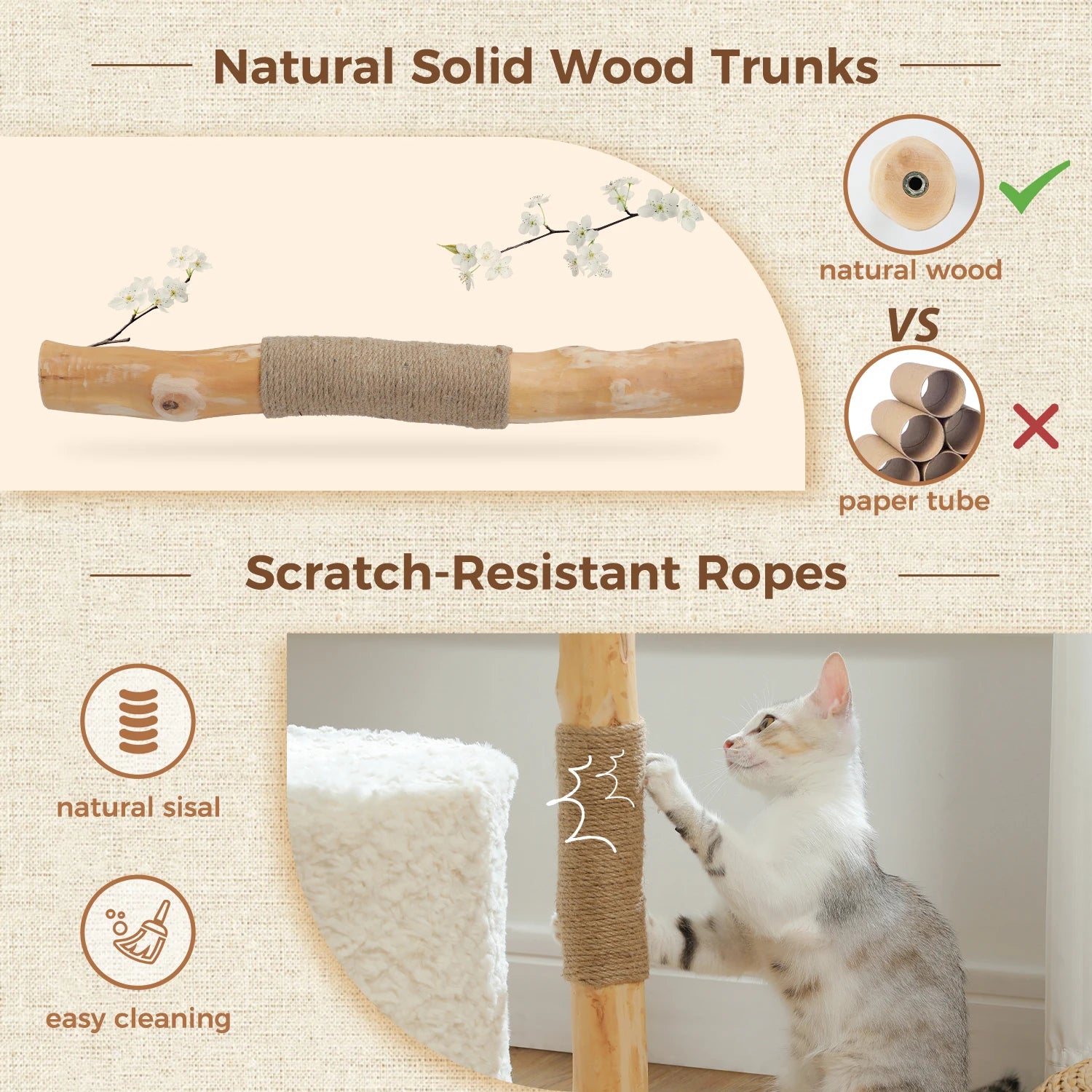 Solid Wood Cat Tree