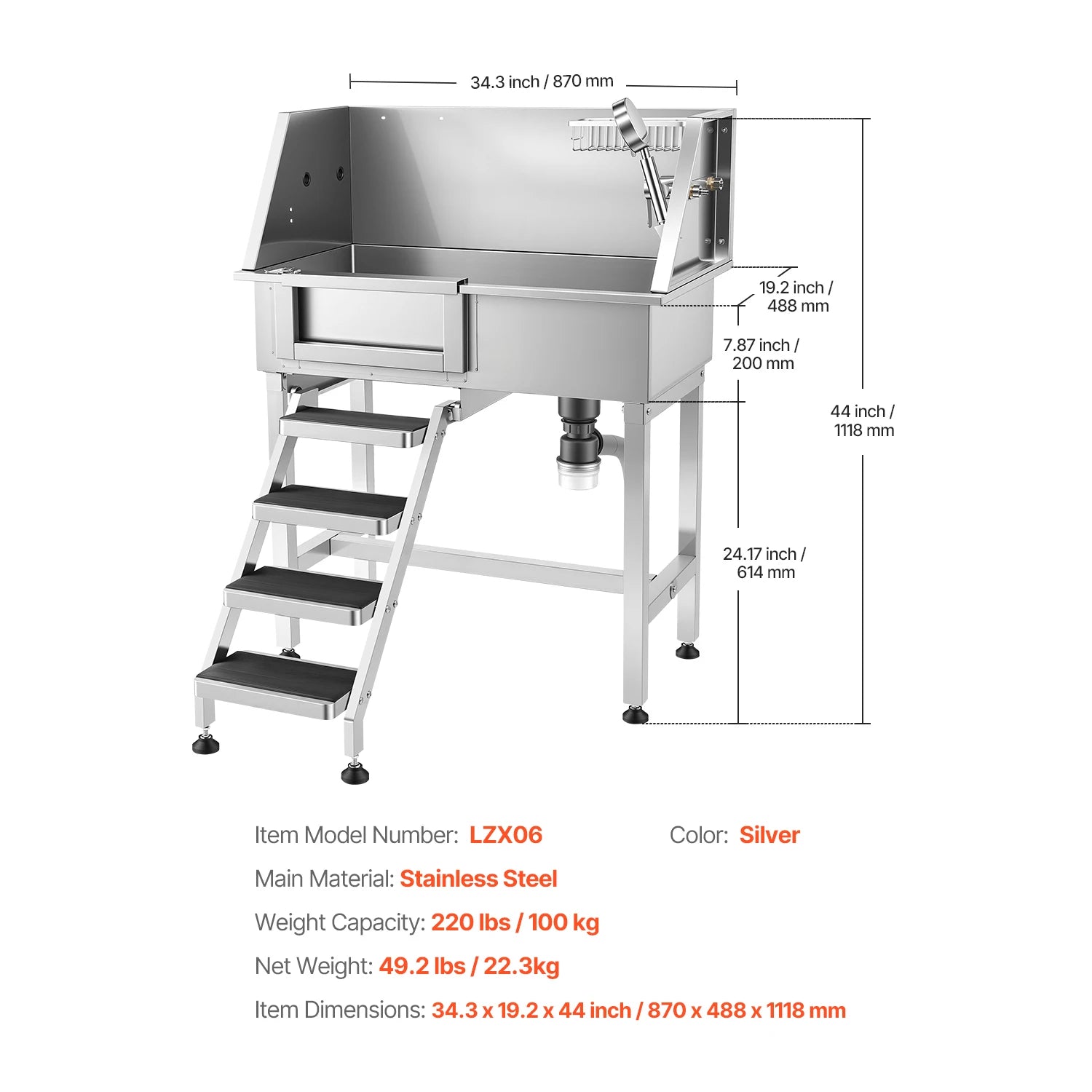 Dog Washing Station Stainless Steel