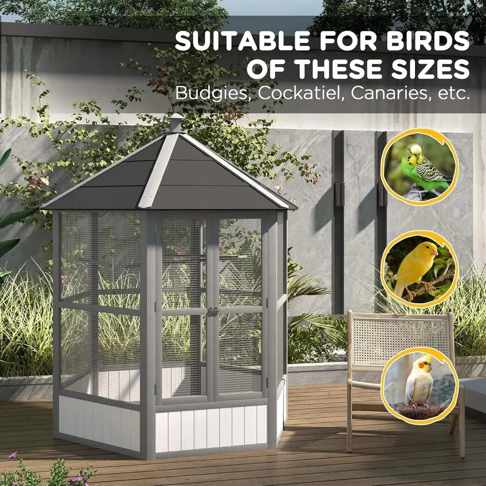 Large Hexagonal Outdoor Aviary