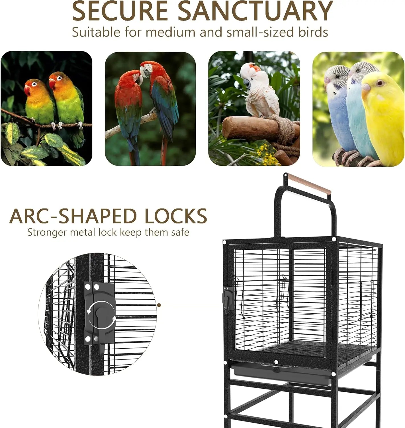 52-In Detachable Travel Birdcage