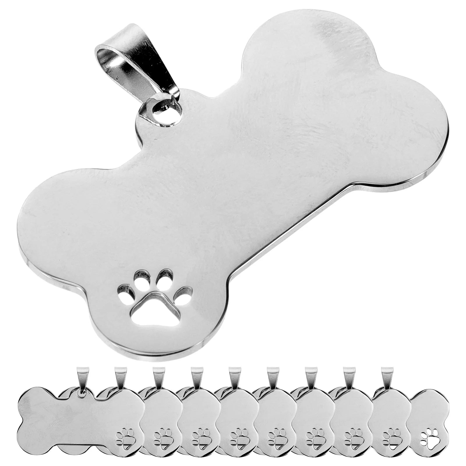 10 Pcs Stainless Steel Dog Tags