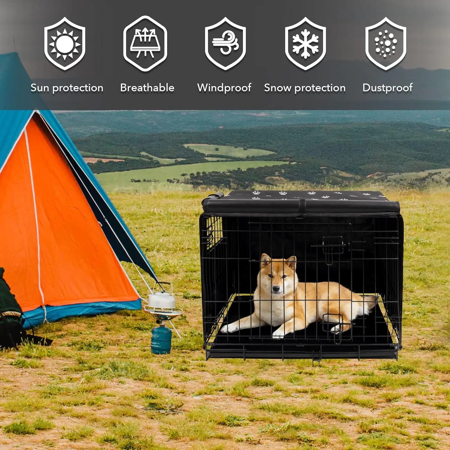 Durable Windproof Dog Crate Cover