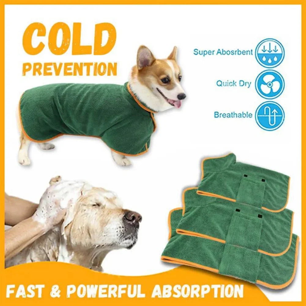 Dog Bathrobe Bath Absorbent Soft Towel