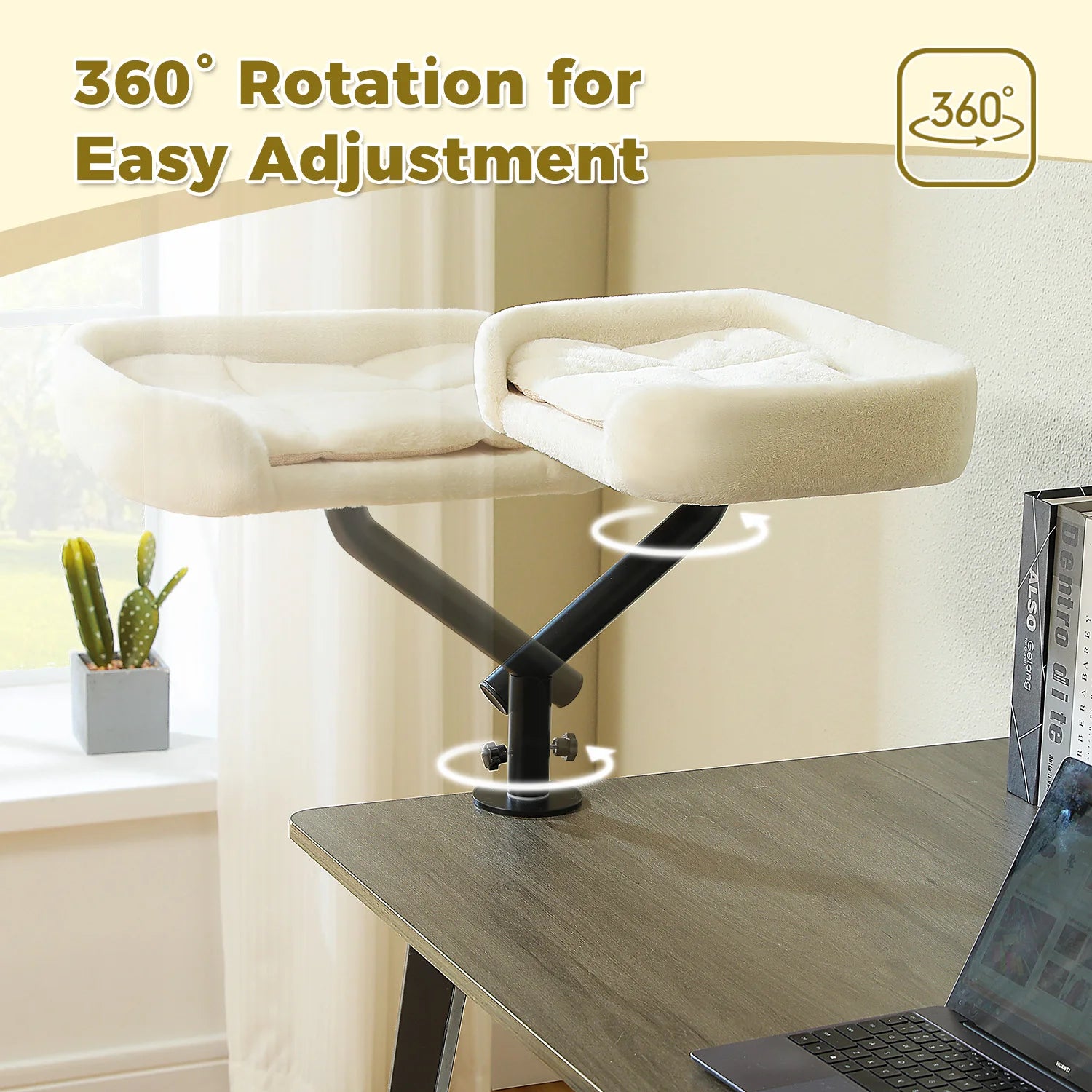 Cat Desk Bed, 360° Rotatable