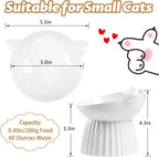Elevated Ceramic Cat Bowl with 15° Tilt
