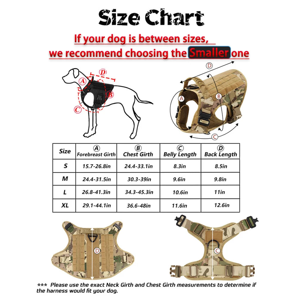 Military Dog Harnesses Tactical Vest