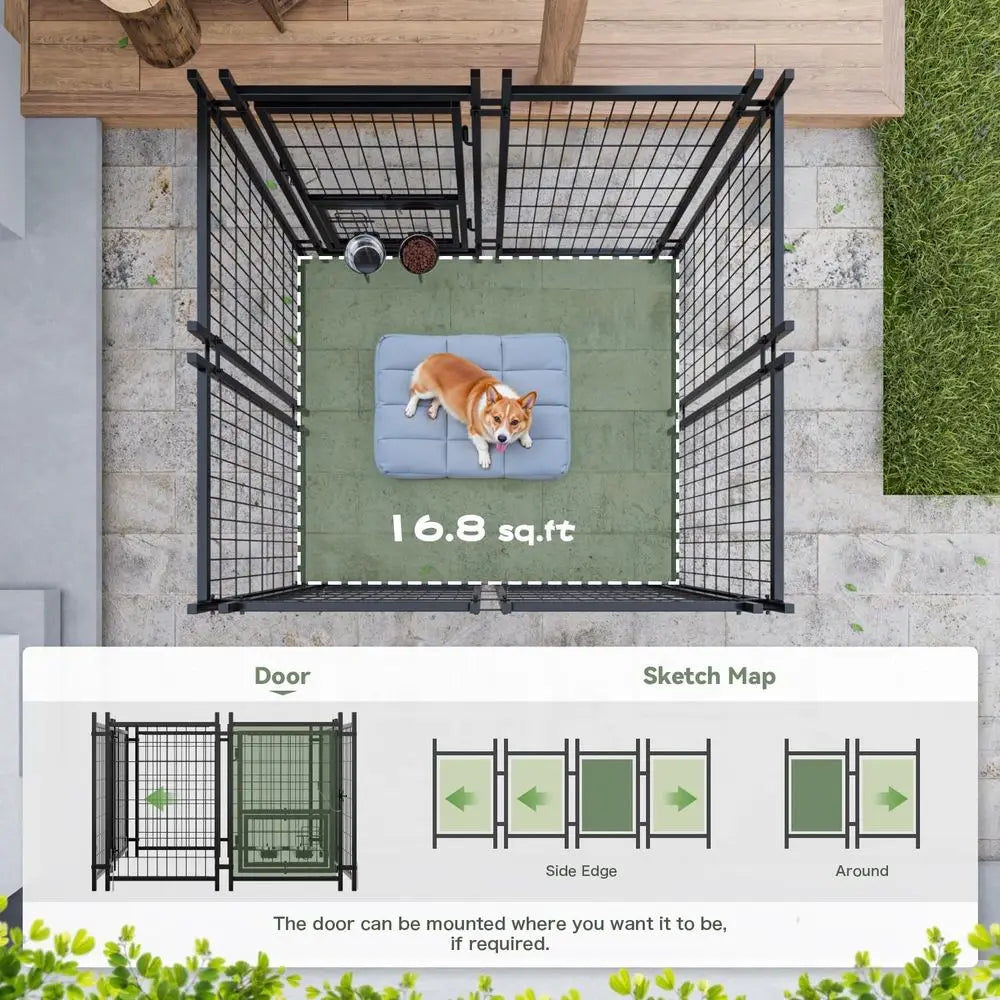 Sturdy Steel Outdoor Dog Kennel