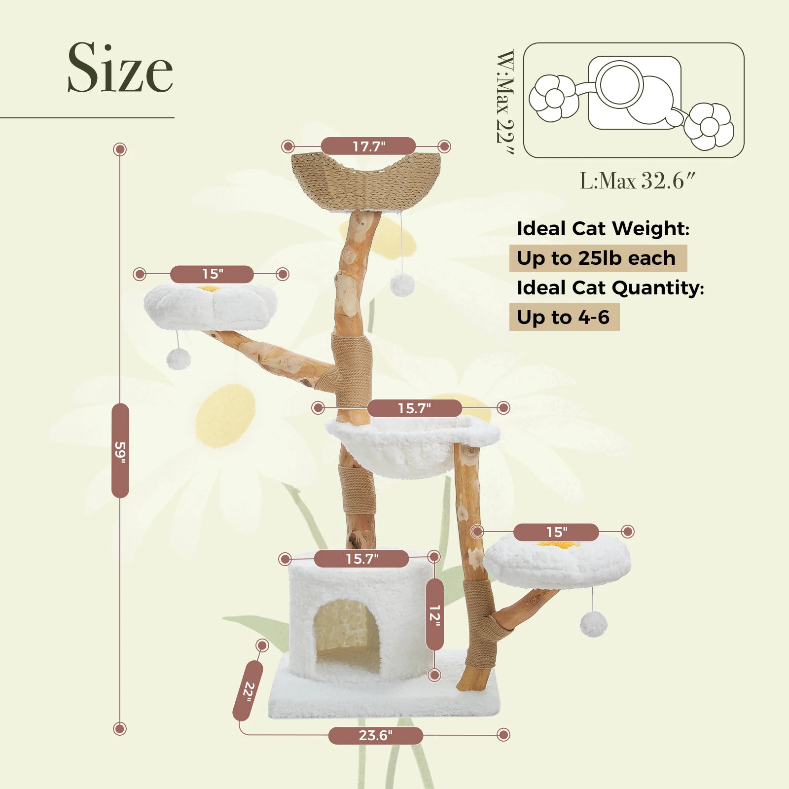 Solid Wood Cat Tree
