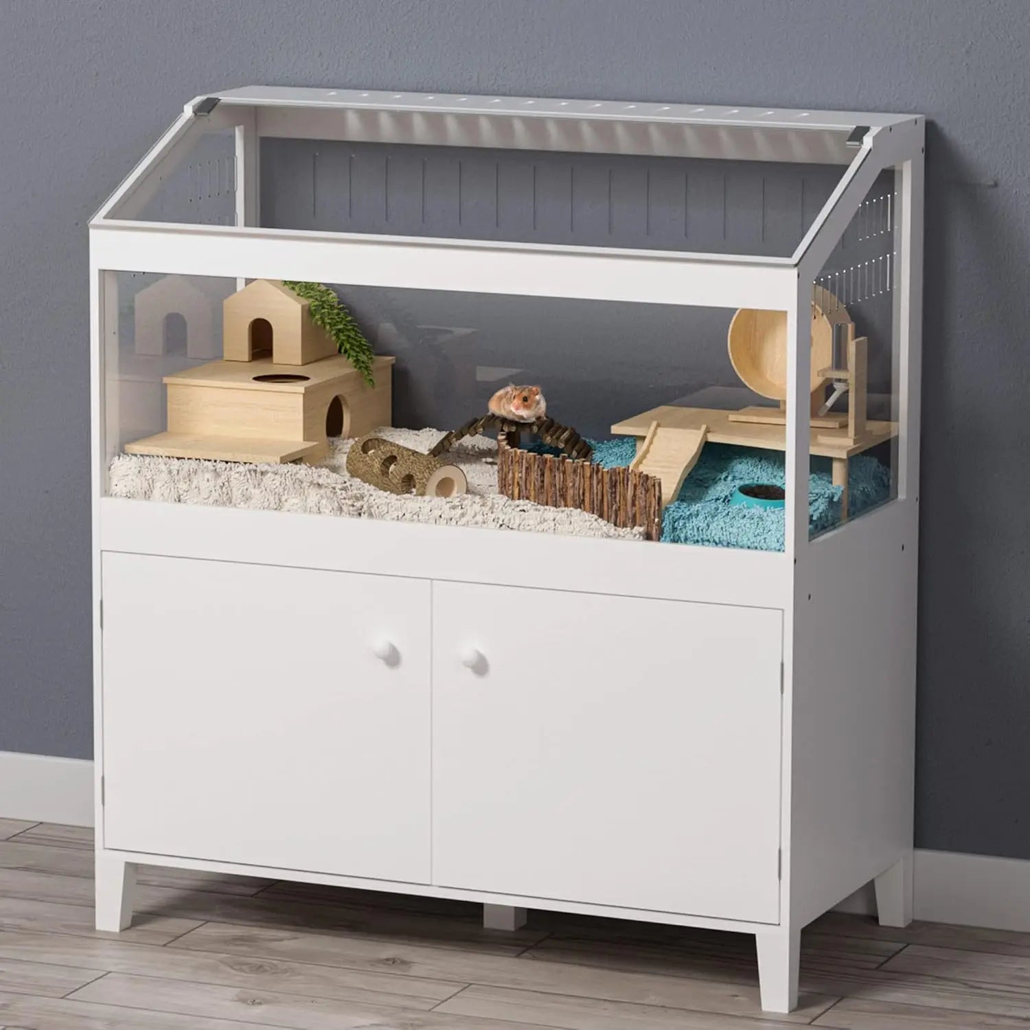 Hamster Cage with Storage Cabinet
